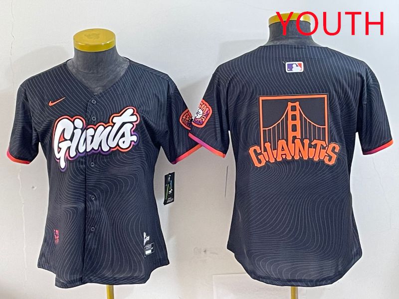 Youth San Francisco Giants Blank Black Second generation Joint Name 2025 Nike MLB Jersey style 5